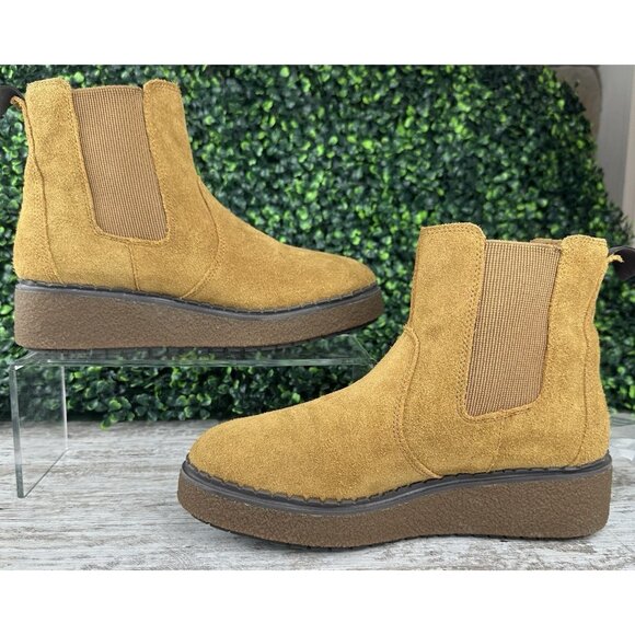 TIMBERLAND Bluebell Lane Chelsea Boot Womens 8M Brown Suede Slip-On Platform Lug - Picture 11 of 12